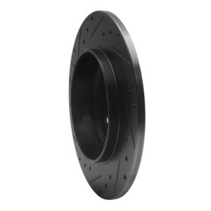 Lincoln Aviator Brake Rotor (1) - Rear Right - R1 Concepts - Drilled & Slotted - Black - `03-`05